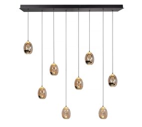Highlight Hängelampe Golden Egg 8-flammig L 115 x B 18 cm bernstein-schwarz