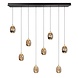 Highlight Hängelampe Golden Egg 8-flammig L 115 x B 18 cm bernstein-schwarz