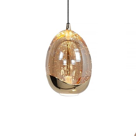 Highlight Hängelampe Golden Egg 8-flammig L 115 x B 18 cm bernstein-schwarz