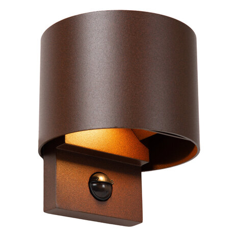 Lucide TADZIO - Wandleuchte Innen/Außen - LED Dimmb. - CCT - 1x7W 2700K/4000K - IP65 - Bewegungssensor - Rostbraun | Essential Lucide TADZIO - Wandleuchte Innen/Außen - LED Dimmb. - CCT - 1x7W 2700K/4000K - IP65 - Bewegungssensor - Rostbraun | Essential