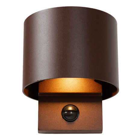 TADZIO - Wandlamp Binnen/Buiten - LED Dimb. - CCT - 1x7W 2700K/4000K - IP65 - Bewegingssensor - Roest bruin | Essential