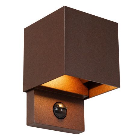 TADZIO - Wandlamp Binnen/Buiten - LED Dimb. - CCT - 1x7W 2700K/4000K - IP65 - Bewegingssensor - Roest bruin | Essential