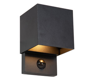 TADZIO - Wandlamp Binnen/Buiten - LED Dimb. - CCT - 1x7W 2700K/4000K - IP65 - Bewegingssensor - Zwart | Essential
