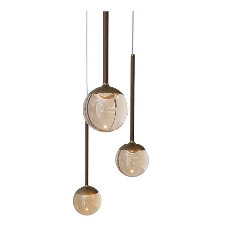 Lucide CALINA - Hängeleuchte - Ø 41,9 cm - LED Dimmb. - CCT - 5x8,4W 2200K/3300K - Mit austauschbarem LED-Modul - Amber | Premium Lucide CALINA - Hängeleuchte - Ø 41,9 cm - LED Dimmb. - CCT - 5x8,4W 2200K/3300K - Mit austauschbarem LED-Modul - Amber | Premium