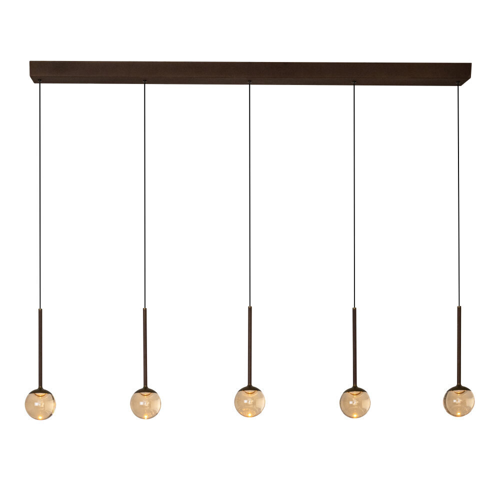 CALINA - Hanglamp - LED Dimb. - CCT - 5x8,2W 2200K/3300K - Met vervangbare LED-module - Koffie | Premium