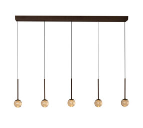 Lucide CALINA - Hängeleuchte - LED Dimmb. - CCT - 5x8,2W 2200K/3300K - Mit austauschbarem LED-Modul - Kaffee | Premium Lucide CALINA - Hängeleuchte - LED Dimmb. - CCT - 5x8,2W 2200K/3300K - Mit austauschbarem LED-Modul - Kaffee | Premium