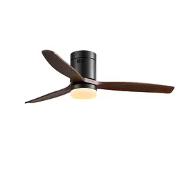 CristalRecord Deckenventilator Nine Ø 132 cm Teak schwarz