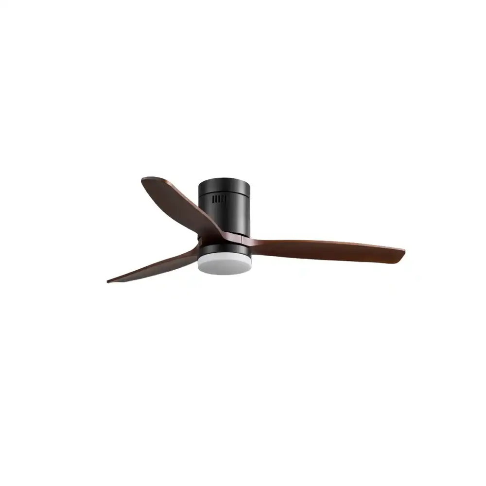 CristalRecord Deckenventilator Nine Ø 132 cm Teak schwarz