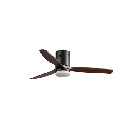 CristalRecord Deckenventilator Nine, Ø 132 cm, Teakholz, schwarz