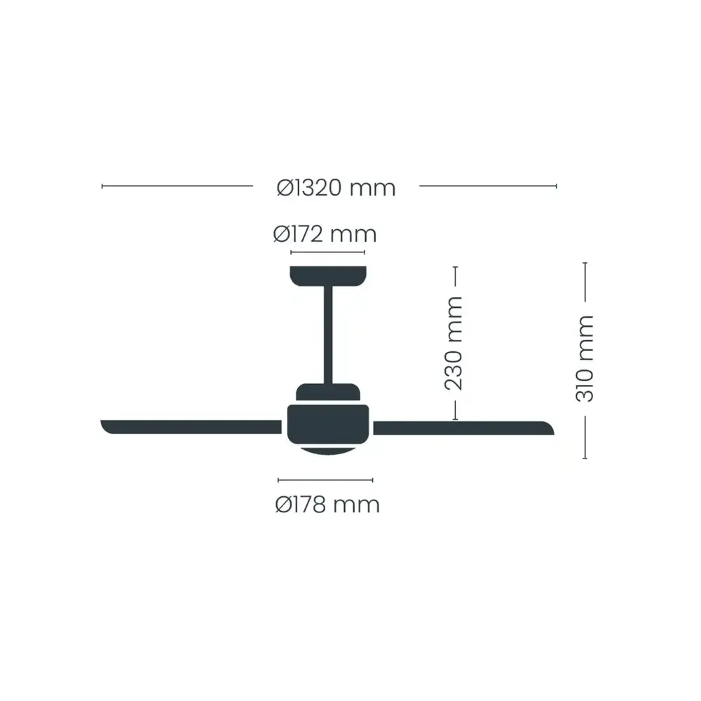 CristalRecord Deckenventilator Nine Ø 132 cm Teak schwarz
