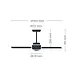 CristalRecord Deckenventilator Nine Ø 132 cm Teak schwarz