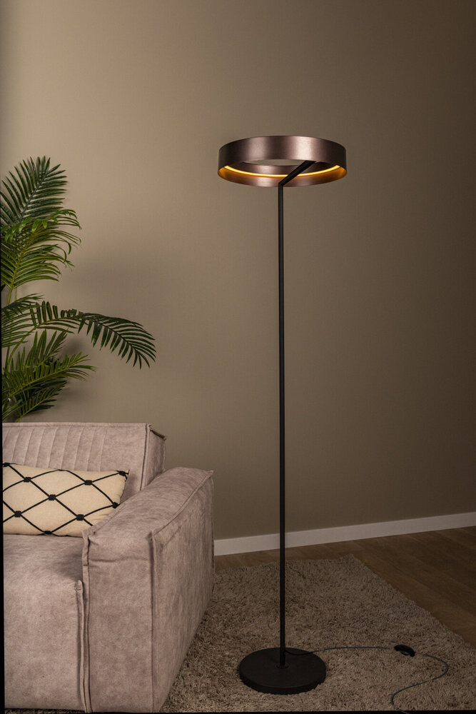 LEONARD - Vloerlamp - Ø 40 cm - LED - CCT - 1x20W 2700K/4000K - Koffie | Vibes LEONARD - Vloerlamp - Ø 40 cm - LED - CCT - 1x20W 2700K/4000K - Koffie | Vibes