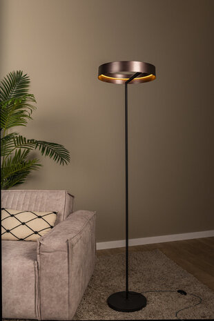 LEONARD - Vloerlamp - Ø 40 cm - LED - CCT - 1x20W 2700K/4000K - Koffie | Vibes LEONARD - Vloerlamp - Ø 40 cm - LED - CCT - 1x20W 2700K/4000K - Koffie | Vibes