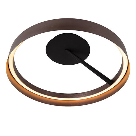Lucide LEONARD - Deckenleuchte - Ø 54,5 cm - LED 3 StepDim - CCT - 1x36W 2200K/4000K - Kaffee | Vibes