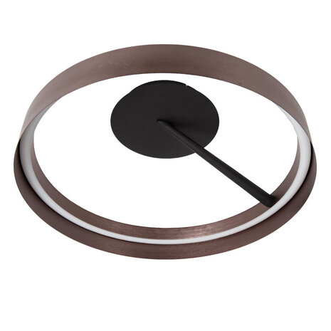 Lucide LEONARD - Deckenleuchte - Ø 54,5 cm - LED 3 StepDim - CCT - 1x36W 2200K/4000K - Kaffee | Vibes