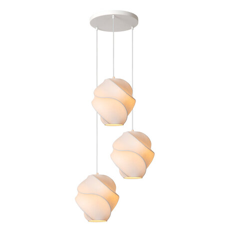 Lucide LA VAGUE - Hängeleuchte - Ø 51 cm - 3xE27 - Weiß | Essential Lucide LA VAGUE - Hängeleuchte - Ø 51 cm - 3xE27 - Weiß | Essential