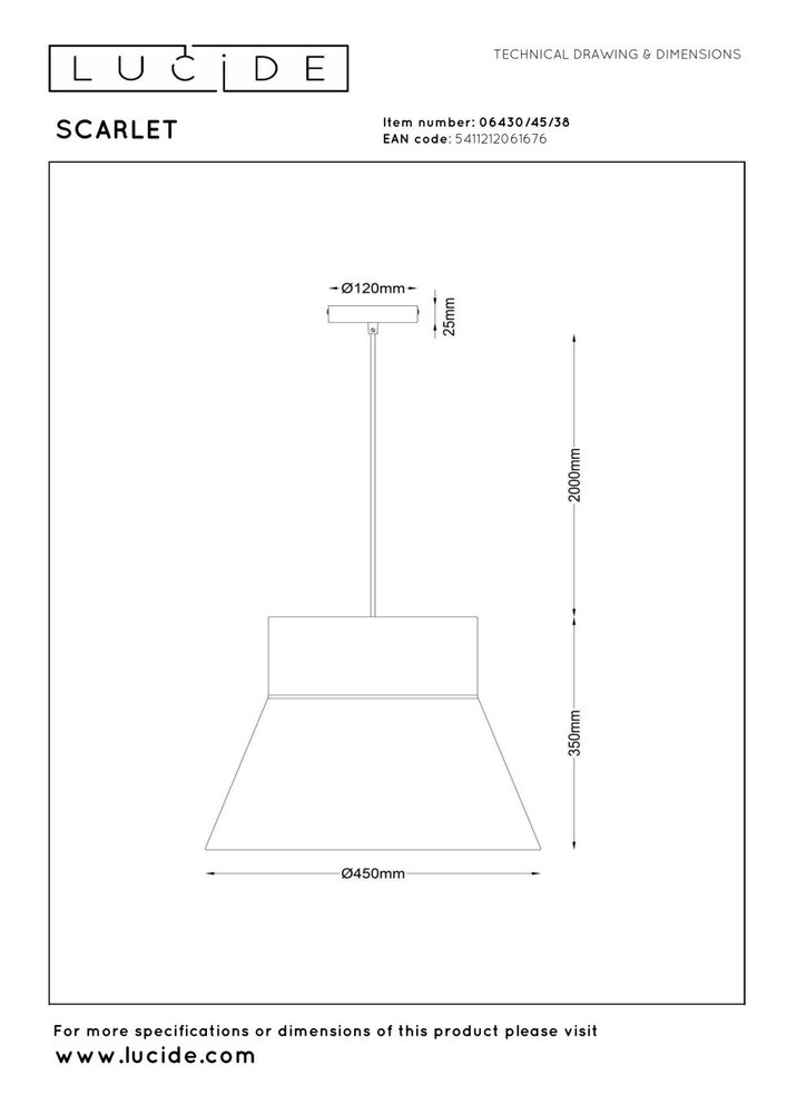SCARLET - Hanglamp - 1xE27 - Beige | Essential SCARLET - Hanglamp - 1xE27 - Beige | Essential