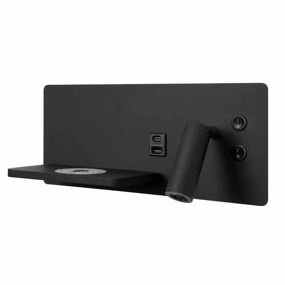 Artdelight Wandleuchte Charge USB rechts schwarz