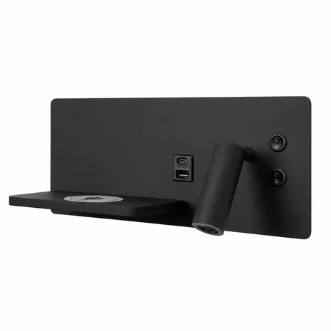 Artdelight Wandleuchte Charge USB rechts schwarz