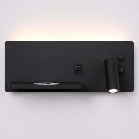 Artdelight Wandleuchte Charge USB rechts schwarz