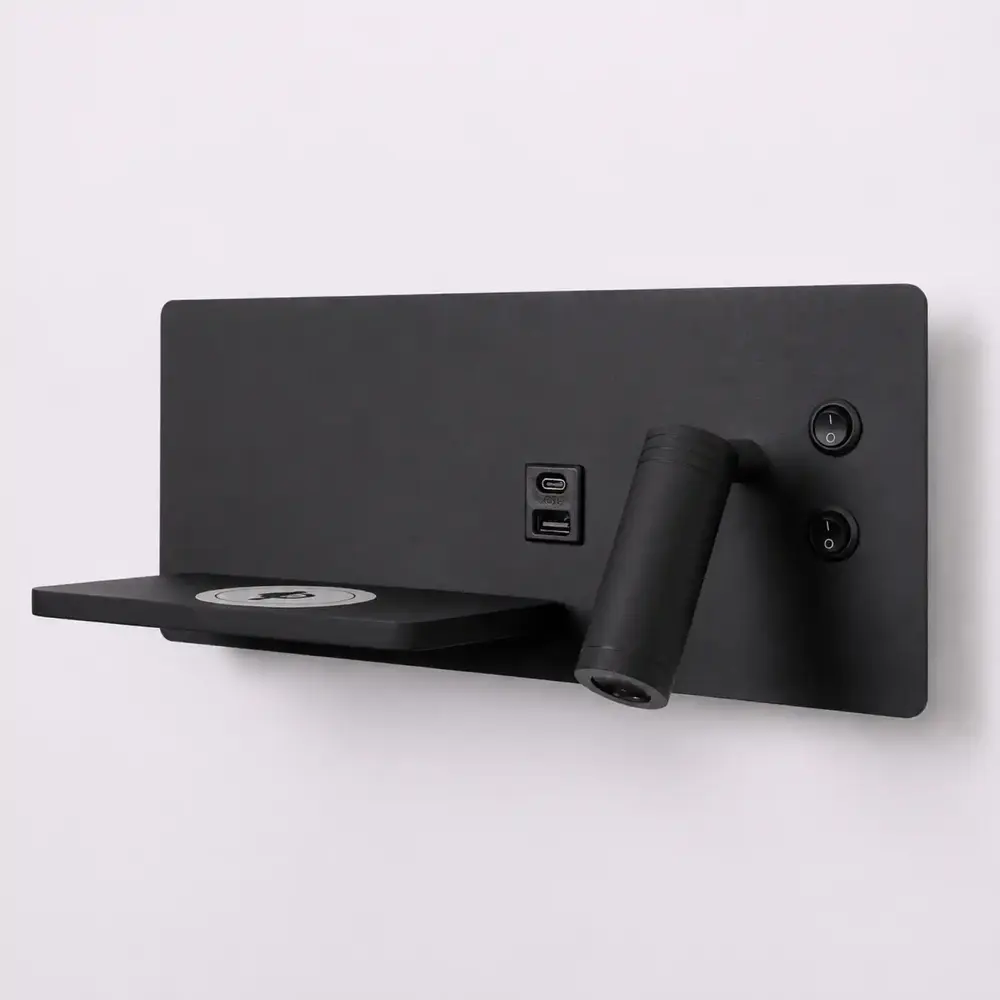 Artdelight Wandleuchte Charge USB rechts schwarz