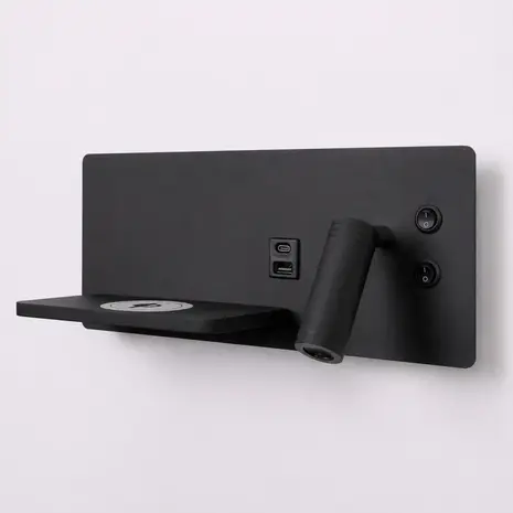 Artdelight Wandleuchte Charge USB rechts schwarz