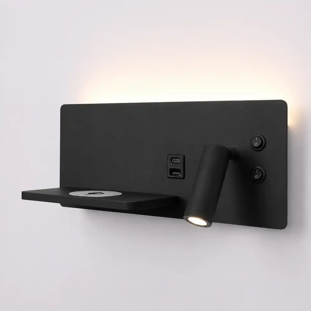 Artdelight Wandleuchte Charge USB rechts schwarz