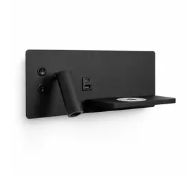 Artdelight Wandleuchte Charge USB links schwarz