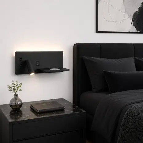 Artdelight Wandleuchte Charge USB links schwarz Artdelight Wandleuchte Charge USB links schwarz