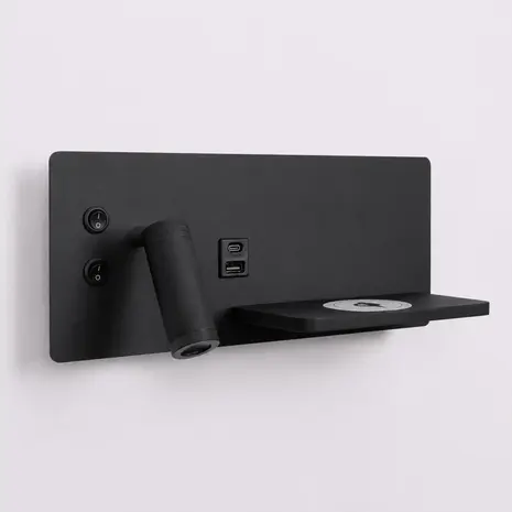 Artdelight Wandleuchte Charge USB links schwarz Artdelight Wandleuchte Charge USB links schwarz