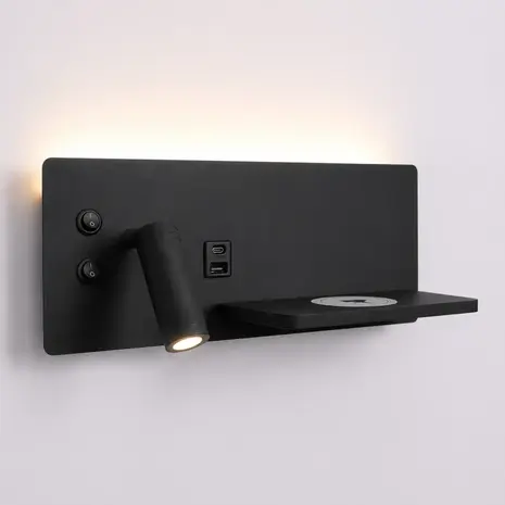 Artdelight Wandleuchte Charge USB links schwarz Artdelight Wandleuchte Charge USB links schwarz