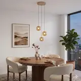 Freelight Hängelampe Rosa 3-flammig Ø 21 cm amber