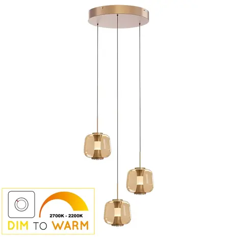 Freelight Hängelampe Rosa 3-flammig Ø 21 cm amber Freelight Hängelampe Rosa 3-flammig Ø 21 cm amber