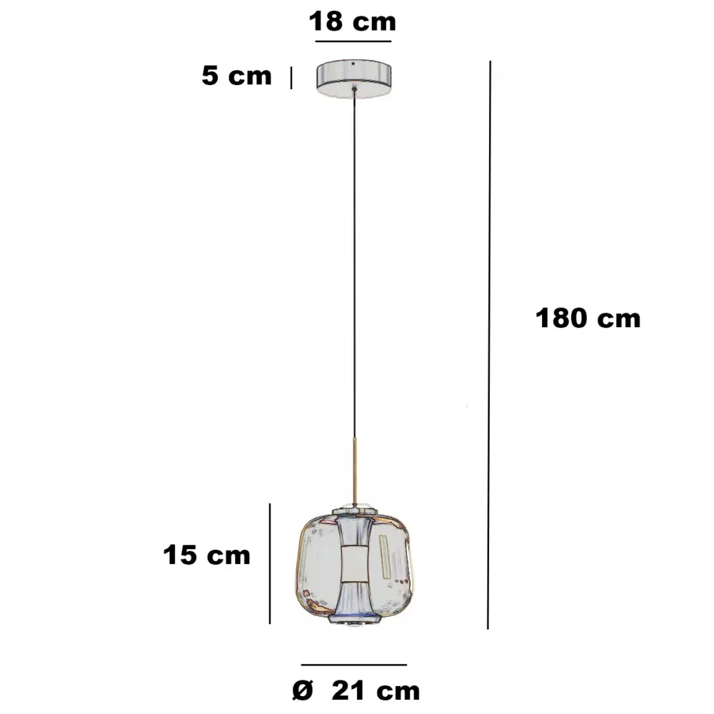 Freelight Hängelampe Rosa 1-flammig Ø 21 cm amber Freelight Hängelampe Rosa 1-flammig Ø 21 cm amber