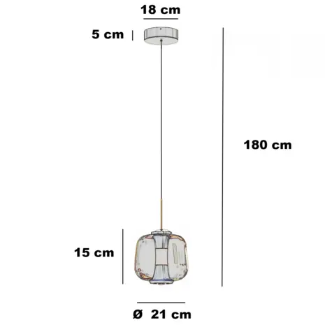 Freelight Hängelampe Rosa 1-flammig Ø 21 cm amber Freelight Hängelampe Rosa 1-flammig Ø 21 cm amber