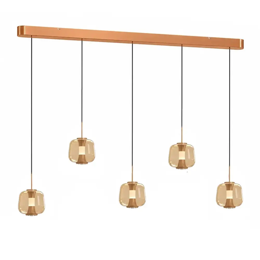 Freelight Hängelampe Rosa 5-flammig Ø 21 cm bernsteinfarben Freelight Hängelampe Rosa 5-flammig Ø 21 cm bernsteinfarben
