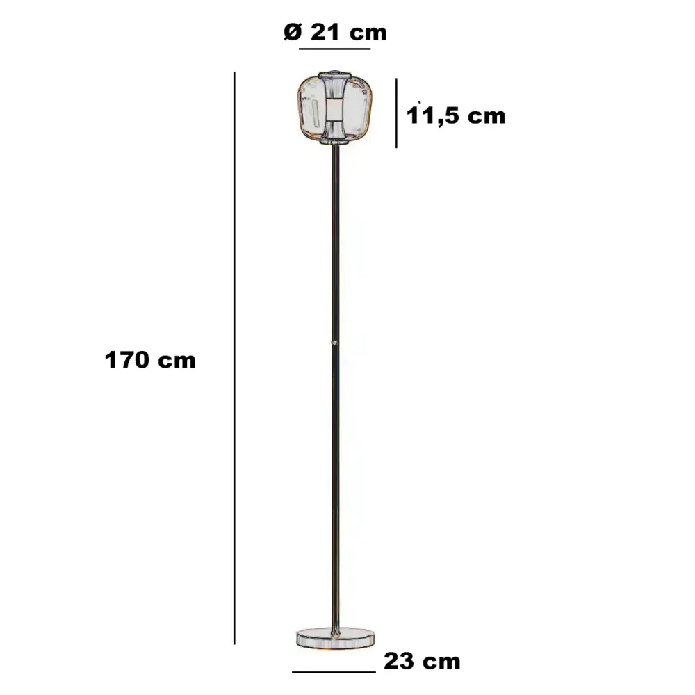 Freelight Stehleuchte Rosa 1-flammig Ø 21 cm amber Freelight Stehleuchte Rosa 1-flammig Ø 21 cm amber