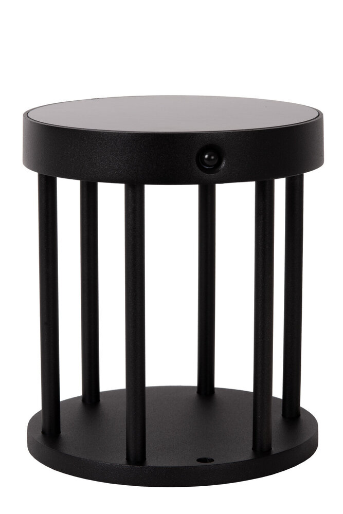 Lucide JACKSON - Sockelleuchte - Solar - Ø 16 cm - LED Dim to warm - 1x2W 2850K/3150K - IP54 - Tag/Nachtsensor - Schwarz