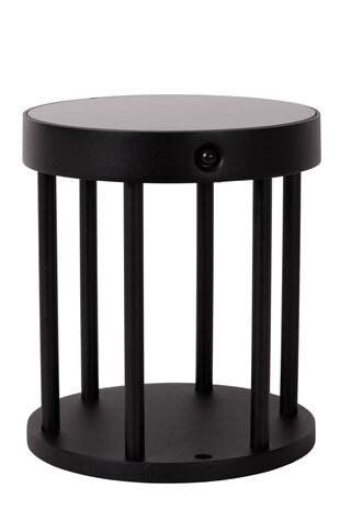 Lucide JACKSON - Sockelleuchte - Solar - Ø 16 cm - LED Dim to warm - 1x2W 2850K/3150K - IP54 - Tag/Nachtsensor - Schwarz