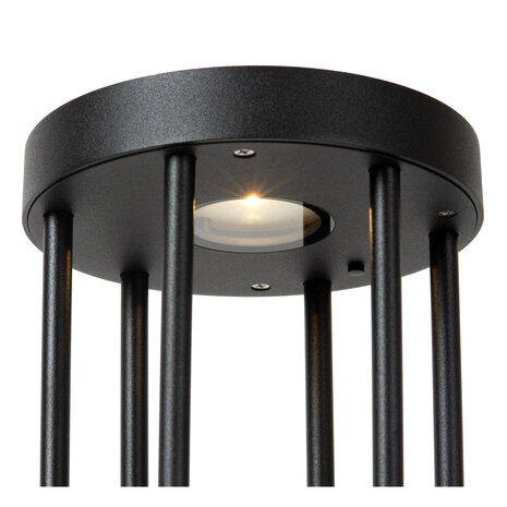 Lucide JACKSON - Sockelleuchte - Solar - Ø 16 cm - LED Dim to warm - 1x2W 2850K/3150K - IP54 - Tag/Nachtsensor - Schwarz