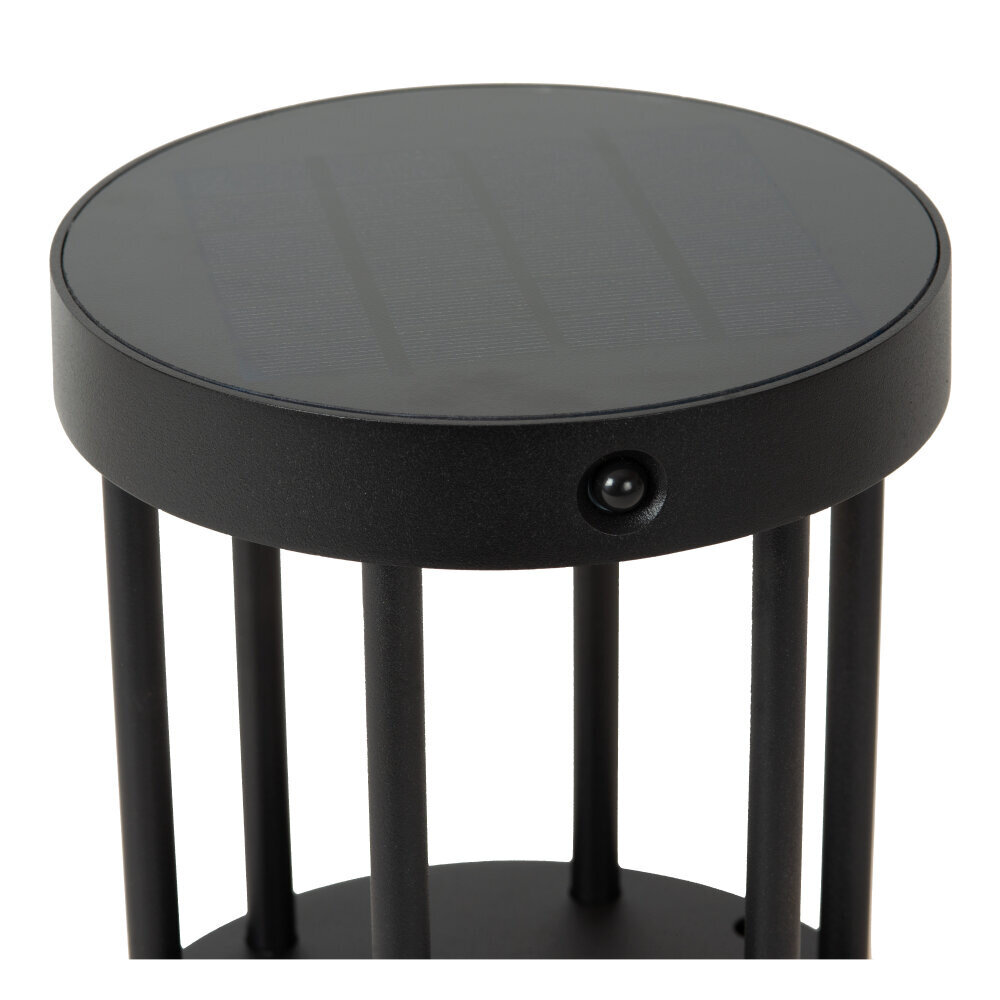 Lucide JACKSON - Sockelleuchte - Solar - Ø 16 cm - LED Dim to warm - 1x2W 2850K/3150K - IP54 - Tag/Nachtsensor - Schwarz