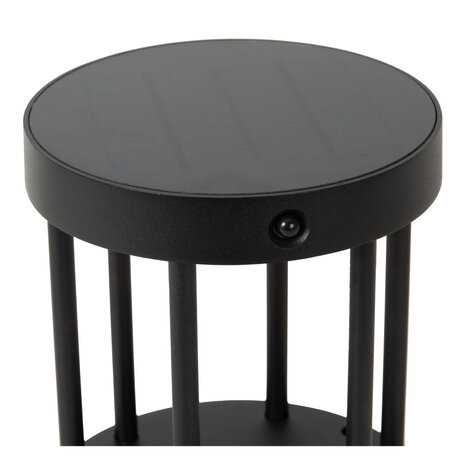 Lucide JACKSON - Sockelleuchte - Solar - Ø 16 cm - LED Dim to warm - 1x2W 2850K/3150K - IP54 - Tag/Nachtsensor - Schwarz