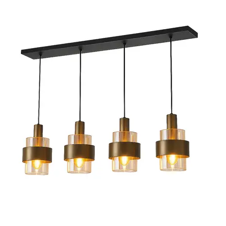 Highlight Hängeleuchte Marrone 4 Licht L 110 cm Bronze Highlight Hängeleuchte Marrone 4 Licht L 110 cm Bronze