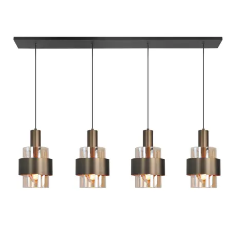 Highlight Hängeleuchte Marrone 4 Licht L 110 cm Bronze Highlight Hängeleuchte Marrone 4 Licht L 110 cm Bronze