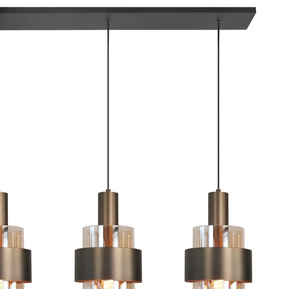 Highlight Hängeleuchte Marrone 4 Licht L 110 cm Bronze Highlight Hängeleuchte Marrone 4 Licht L 110 cm Bronze