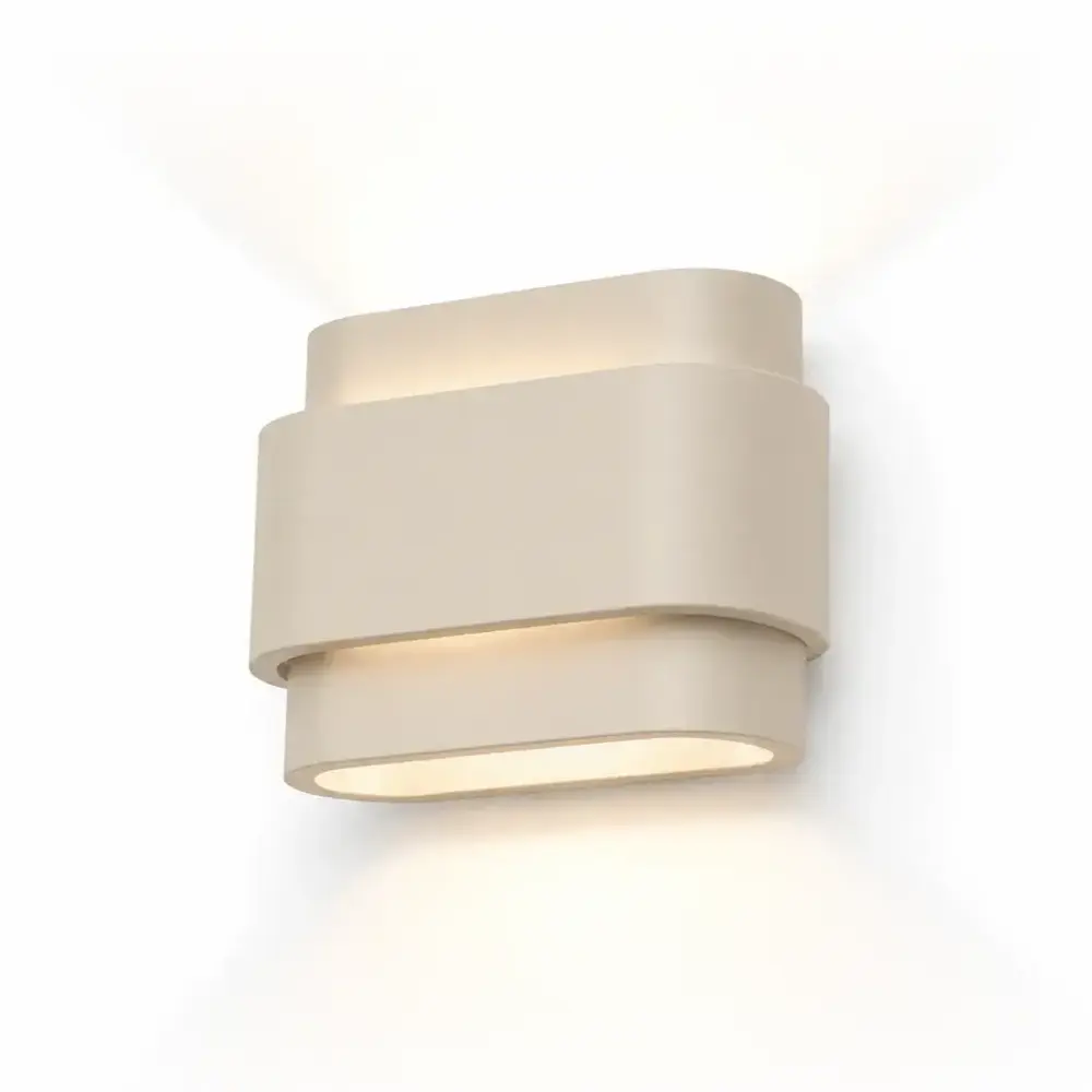 Artdelight Wandleuchte Metz L 20 cm Gips beige
