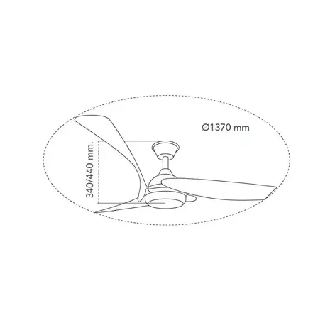 CristalRecord Deckenventilator Enna Ø 137 cm dunkles Holz schwarz CristalRecord Deckenventilator Enna Ø 137 cm dunkles Holz schwarz