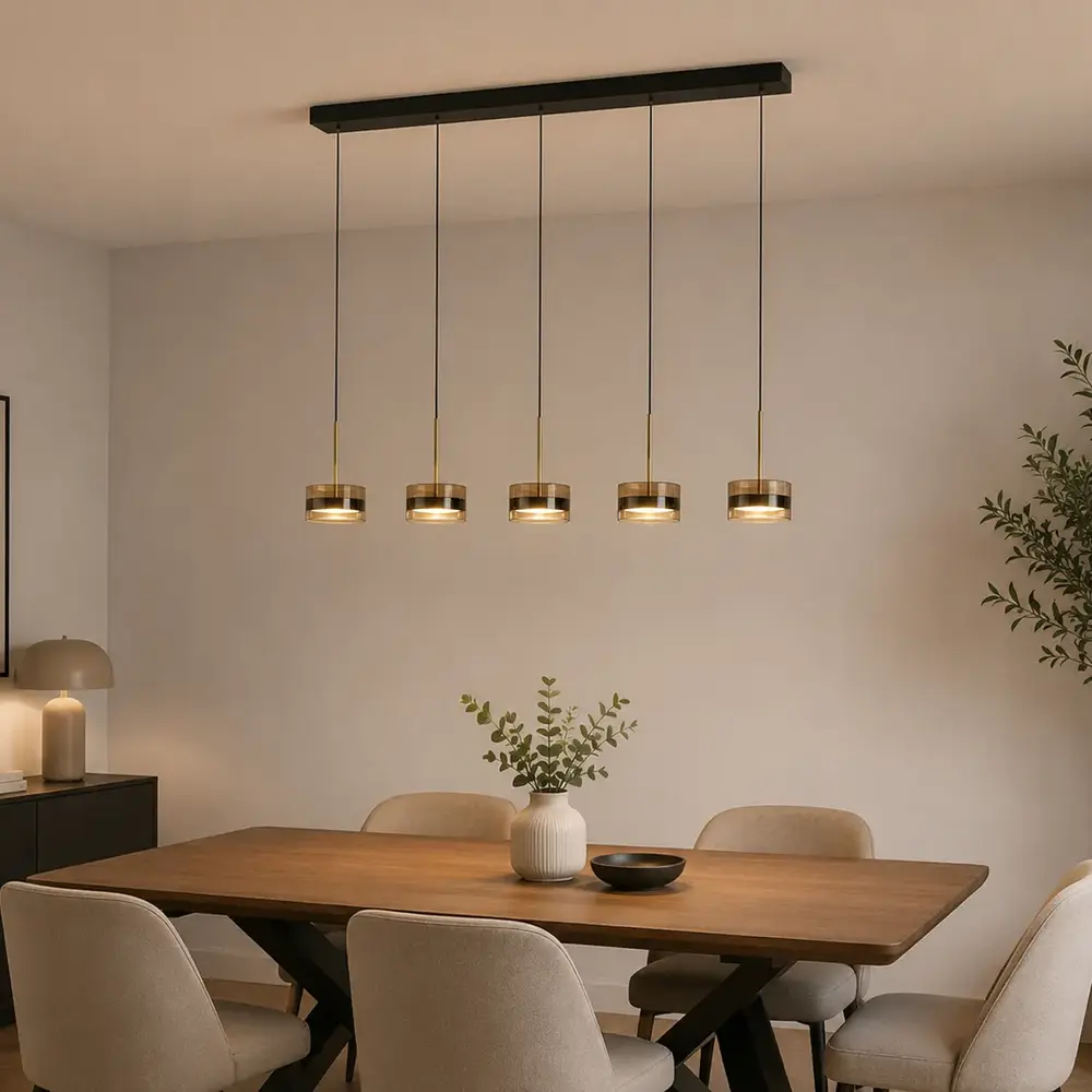 Highlight Pendelleuchte Mini Enzo 5-flammig L 120 cm schwarz Highlight Pendelleuchte Mini Enzo 5-flammig L 120 cm schwarz