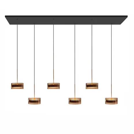Highlight Pendelleuchte Mini Enzo 6-flammig L 130 cm x 20 cm schwarz Highlight Pendelleuchte Mini Enzo 6-flammig L 130 cm x 20 cm schwarz