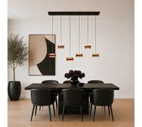 Highlight Pendelleuchte Mini Enzo 6-flammig L 130 cm x 20 cm schwarz Highlight Pendelleuchte Mini Enzo 6-flammig L 130 cm x 20 cm schwarz